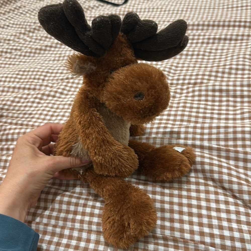 Unipak Designs Brown Moose Stuffed Animal Plush VGUC cute gift